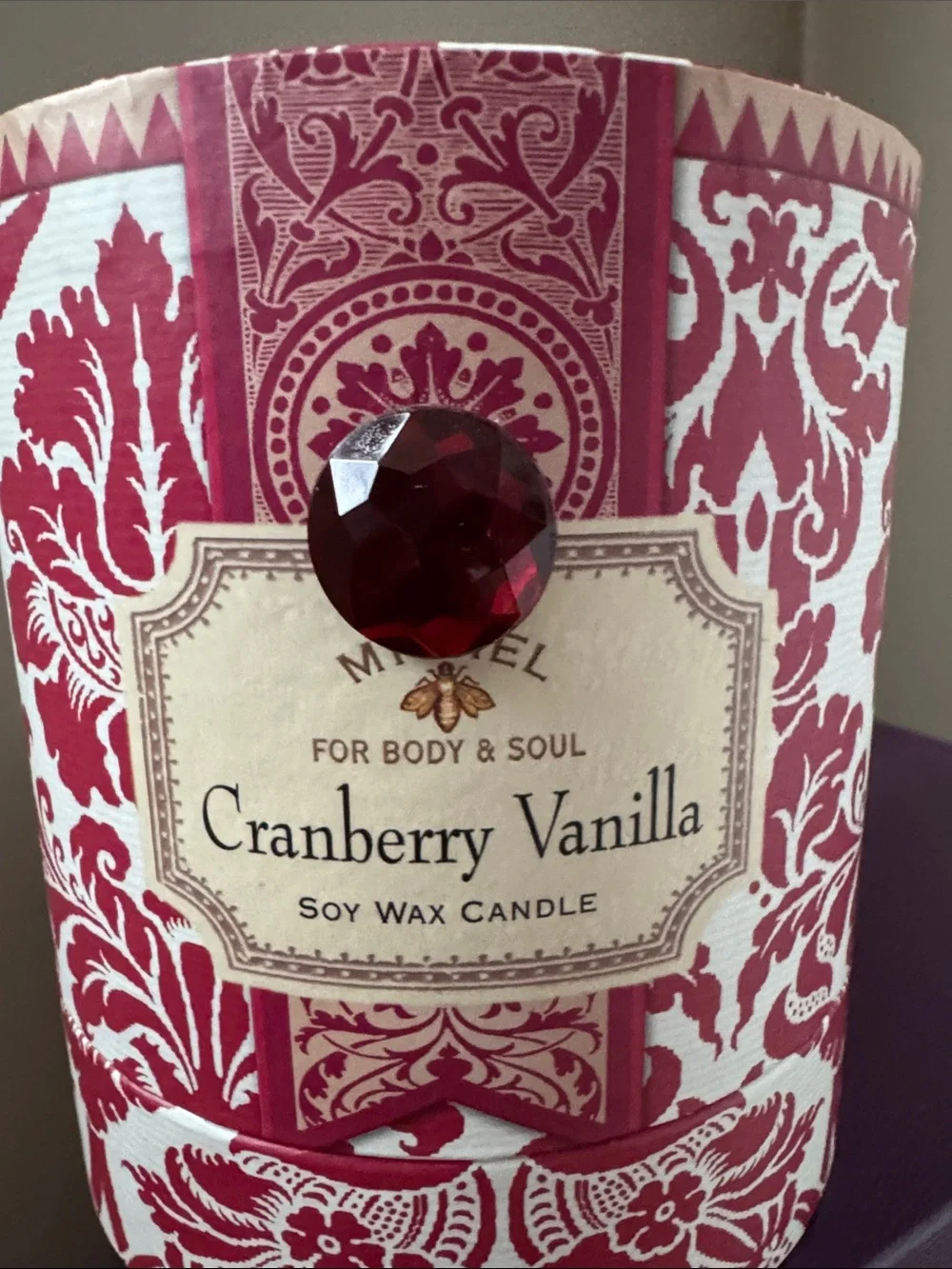 Michel For Body & Soul Cranberry Vanilla Soy Wax Candle